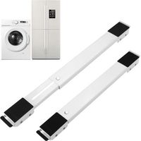 2 Pièces Base de machine à laver,Support Machine a Laver Réglable,Avec caoutchouc antidérapant,Convient aux machines à laver, réfrigérateurs, canapés et armoires. Peut supporter 300 kg (Blanc)