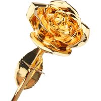 Rose Dorée de Luxe à Longue Tige - Idée Cadeau Élégant pour Femme, Événements Spéciaux, Saint-Valentin