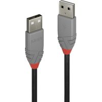 LINDY USB-Kabel USB 2.0 USB-A Stecker, USB-A Stecker 0.50 m Schwarz, Grau 36691