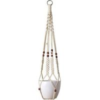 Suspension Plante Macramé Pot Suspendu Plante Porte Décoration du Jardin avec 4 Jambes en Corde de Coton