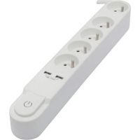 CHACON 5-socket 16A power strip with switch. 2 USB ports and 3 m cable HO5VV-F 3x1.5 mm² black