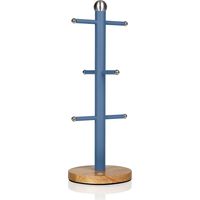SWAN Nordic Nordic Porte Tasse à Café Arbre à 6 Tasses Acier au Carbone et Base en Bambou Bleu