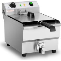 Royal Catering – Friteuse professionnelle 13 l – Puissance 3200 W – Température 60-200 °C – Robinet de vidange – Acier inoxydable