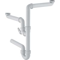 Geberit - Tapón de olores para fregadero doble, con manguera angular, salida horizontal, d 50 mm 152.818.11.1