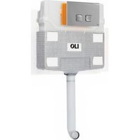 OLI 120 Plus Mechanical Mid Height Concealed Cistern and Basal Polished Chrome Dual Flush Plate with Square Push Buttons