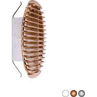 GRILLE RONDE EN MATIÈRE THERMOPLASTIQUE AVEC RESSORTS RÉCLINABLES À 90° Dimensions : Blanche Emballage 160-200 - D. 220