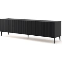 TV-Schrank RAVENNA B 200 cm 4D schwarz matt + Beine
