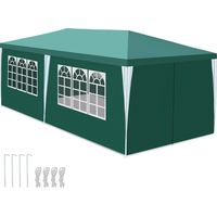 Jiubiaz Tenda pergola da esterno 3x6 m Verde, riparo da giardino con telo in PE anti-UV e struttura metallica