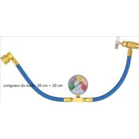 R134A Tuyau De Charge Auto Climatisation,Tuyau De Charge De Réfrigérant Pour Climatisation Avec Jauge, Kit Recharge Gaz Clim Voiture R134A (1/2 Filetage Pour L'amérique Et L'europe)