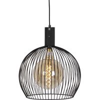 QAZQA Moderno Lámpara colgante redonda de diseño negra 40 cm - Dos Acero Alargada Adecuado para LED Max. 1 x 40 Watt
