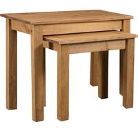 Vidaxl – Tables gigognes en bois de pin massif – Ensemble de 2 tables d'appoint empilables – Style rustique pour salon – Dimensions variées