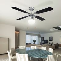 LED Deckenventilator mit Beleuchtung Ventilator mit Zugschalter, 3 Stufen Vor-Rücklauf Flügel wendbar, Durchmesser 106,6 cm, Wohnzimmer Schlafzimmer