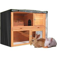 Housse de protection pour clapier double lapin, 122×50×105cm, tissu Oxford 420D noir, imperméable et anti-UV