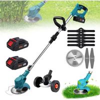 Coupe-herbe électrique sans fil 21V compatible Makita, longueur réglable, 2 batteries incluses, jardinage