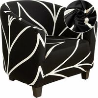 Ahlsen (Tono negro) Funda de sofá de bañera elástica todo incluido estampada para proteger muebles de interior y exterior