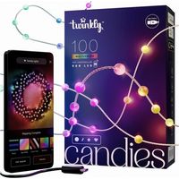 Guirlande lumineuse Twinkly Strings USB-C - 100 LED RGB, perles, 6 m, tresse verte