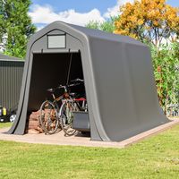 Zeltgarage - Geräteschuppen Wasserdicht - Carport Zelt Dunkelgrau - 366x213x225 cm - 170 g/m² PE - Spitzdach & Belüftungsfenster