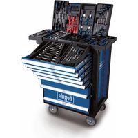 Scheppach Servante d'atelier TW1000 Set d'outils - Chariot d'outillage avec 4 roulettes - 263 pièces incluses - Verrouillable et Mobile - 7 tiroirs