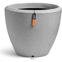 Pot évasé granite en plastique moderne H 60 x D 75 cm Gris clair - dimhaut: H 60 cm - couleur: Blanc neige