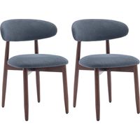 SMARTUE Lote de 2 Sillas de Comedor – Robustas y Elegantes, Estilo Nórdico Minimalista, ideales para Comedor y Cocina – Azul