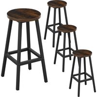 Klihome 4x Bar Stools Sturdy Metal Frame Breakfast Dining Bar Stools Fixed Height Bar Stools Breakfast Bar, Counter, Kitchen and Home, Vintage brown