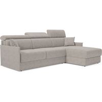Miryam Ecksofa mit Matratze mit verstellbaren Kopfstützen aus weichem, fleckenabweisendem Stoff T31 272 cm links grau