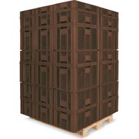BRB 78 Stück Stapelkörbe/Bäckerkästen in 5 Größen, Grundmaß LxB 600x400 mm, H 90 mm, 150 mm, 240 mm, 320 mm, 410 mm (braun)