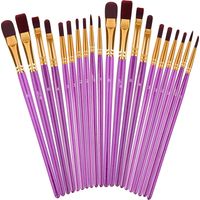 Paint Brushes Set, 2Pack 20 Pcs Paint Brushes for Acrylic Painting, Oil Watercolor Acrylic Paint Brush, Artist Paintbrushes for Body Face Rock Canvas, Kids Adult Drawing Supplies