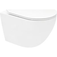 Siko WC sospeso S-Line Pro Tornado Flush senza brida con sedile SoftClose e fissaggi invisibili, bianco lucido (WC01T)
