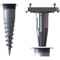 Pied de parasol déporté en aluminium – Base d'ancrage anti-UV – Système breveté pour fixation rapide – Visseries inox – Gard&Rock
