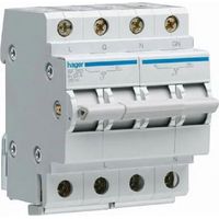 Hager – Inverseur de source monophasé 63A – 2 pôles – Tension AC 230V – Intensité max 63A – Aptitude au sectionnement – Pour installations électriques professionnelles