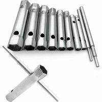 Set di 10 chiavi a bussola da 6 a 22 mm, chiavi a bussola, chiavi per candele, per avvitare le candele, per smontare e montare rubinetti e miscelatori, per svitare bulloni inaccessibili.