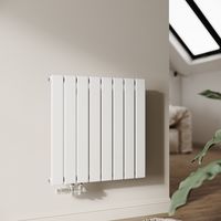 SONNI Radiateur eau chaude en acier Conception murale Vertical Radiateur chauffage central 630x619mm Panneau Unique Blanc (467W)