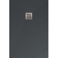 Plato de ducha resina SIERRA antracita 80x130 cm rejilla acero inox.