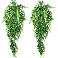 2 Pcs Lierre Artificielle Plantes Plante Tombante Fougère Artificielle Guirlande de Lierre Feuille Artificiel de Lierre pour Décoration Balcon Mur de Mariage Maison Jardin