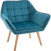 Poltrona Imbottita 79x69,5x72,5 cm in Tessuto Petrolio