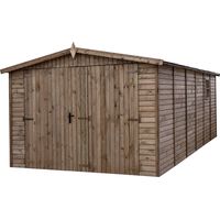 Garage en bois traité, ep 19mm, surface utile 14.15m² INT031