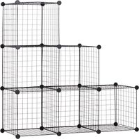 Estantería metálica cúbica – Mobiliario modular – Para ropa, libros, juguetes – 109 x 37 x 109 cm – Negra