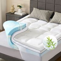 Niceluck Niceplus Surmatelas Mémoire de Forme 160x200 cm, 7 cm d'épaisseur, pour lit boxspring, ergonomique, respirant, housse lavable