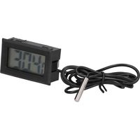 Thermomètre électronique numérique noir en ABS avec écran LCD et sonde externe