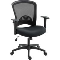 Mesh office chair, adjustable desk chair with mesh backrest, rollable, with tilting function, black