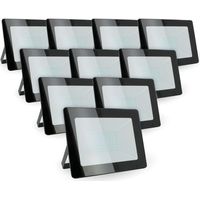 Arum Lighting – Lot de 10 projecteurs LED 100W – 9000 lumens – IP65 – Blanc chaud 3000K – Angle 120° – Alimentation 220V – Durée de vie 25000h