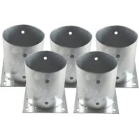 Suinga – Lot de 5 ancres métalliques rondes 10,5 cm – Hauteur 15 cm – Pour fixation sur béton, terre et herbe – Installation facile