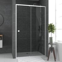 porte de douche coulissante blanc 120x185cm - extensible - whity slide 120