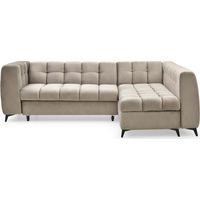 Canapé d'angle convertible Chessy Velours Taupe