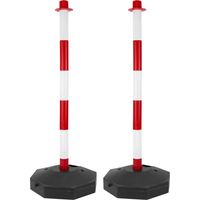PrimeMatik - Poteaux de barrière de chaîne de files attente 31x91 cm rouge blanc 2 unités