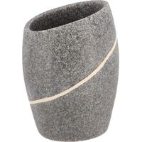 Gobelet polysresine arrondi effet pierre - gris - Tendance