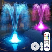 2026 Fontaine Flottante Piscine con Lumières Colorées, Fontaine Piscine recargable con botones, 3 modos de pulverización y 10 modos de iluminación Fontaine de Piscine con Ancre