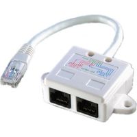 Roline T-Adapter Cat. 5e, UTP RJ45 Stecker RJ45 Buchse White - Adapter für Cable (UTP, RJ45 Stecker, RJ45 Buchse, Stecker/Buchse, 0,17 m, Weiß)
