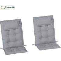 HOMAIRE 2e Set de couvertures anti-éclaboussures pour transat en gris clair, 50x116x5 cm, pour jardin et plage